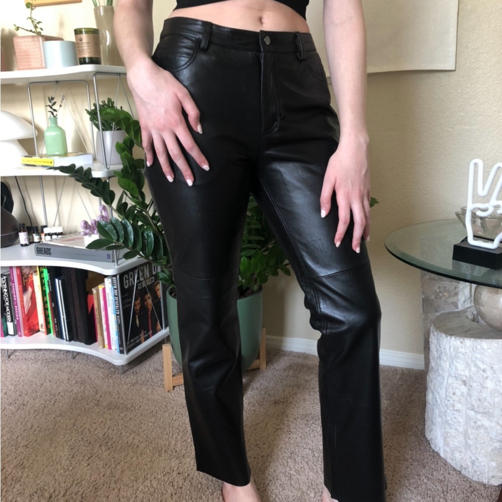 Hugo Boss Black Leather Pants